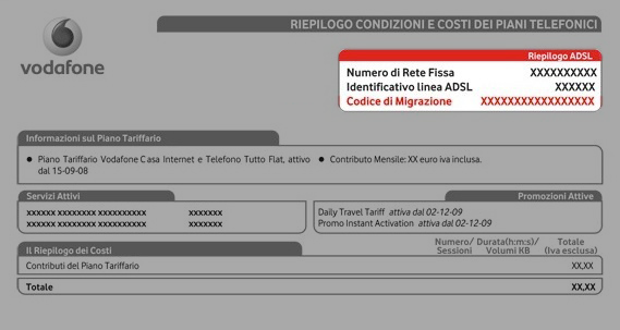 Codice migrazione Vodafone
