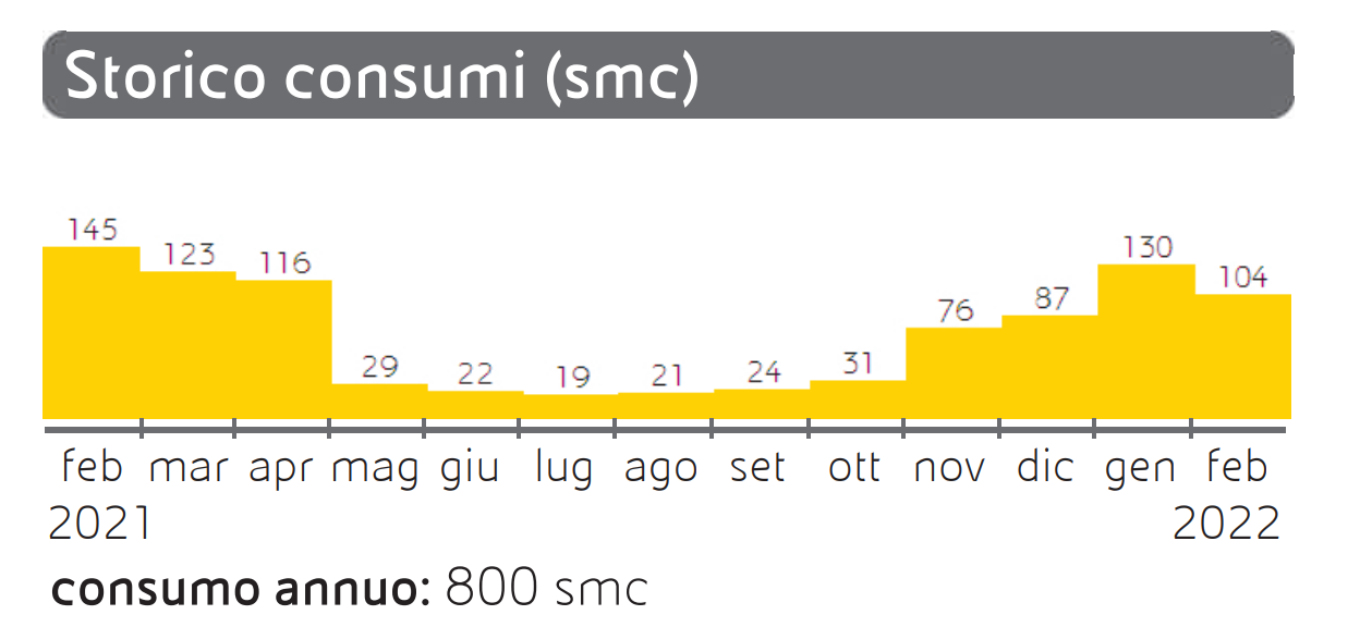 Storico consumi gas in smc esempio in bolletta