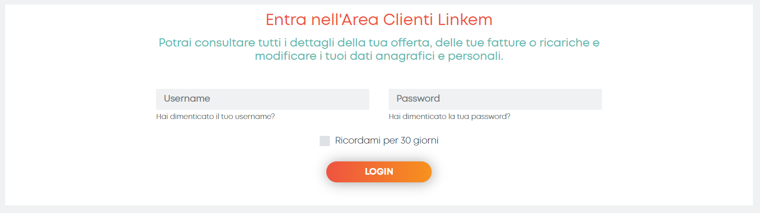 Area Clienti Linkem login